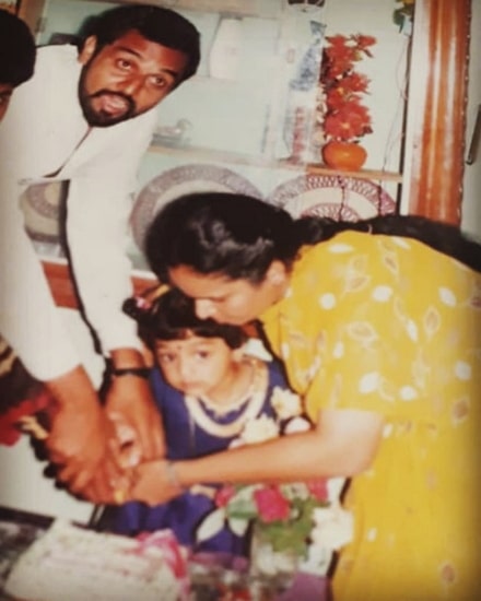 sanam shetty childhood photo