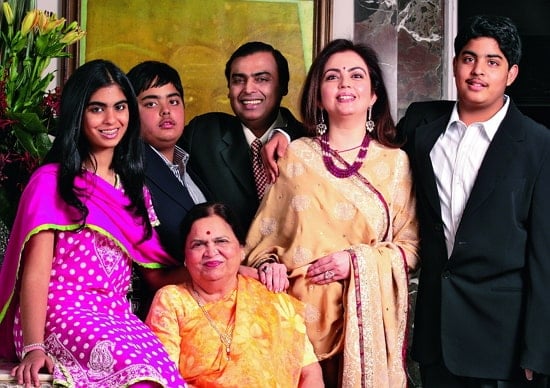 akash ambani family