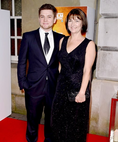 taron egerton mother